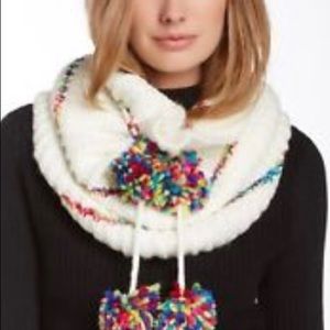 Beaty Johnson Cowl Neck Scarf with Pom Poms